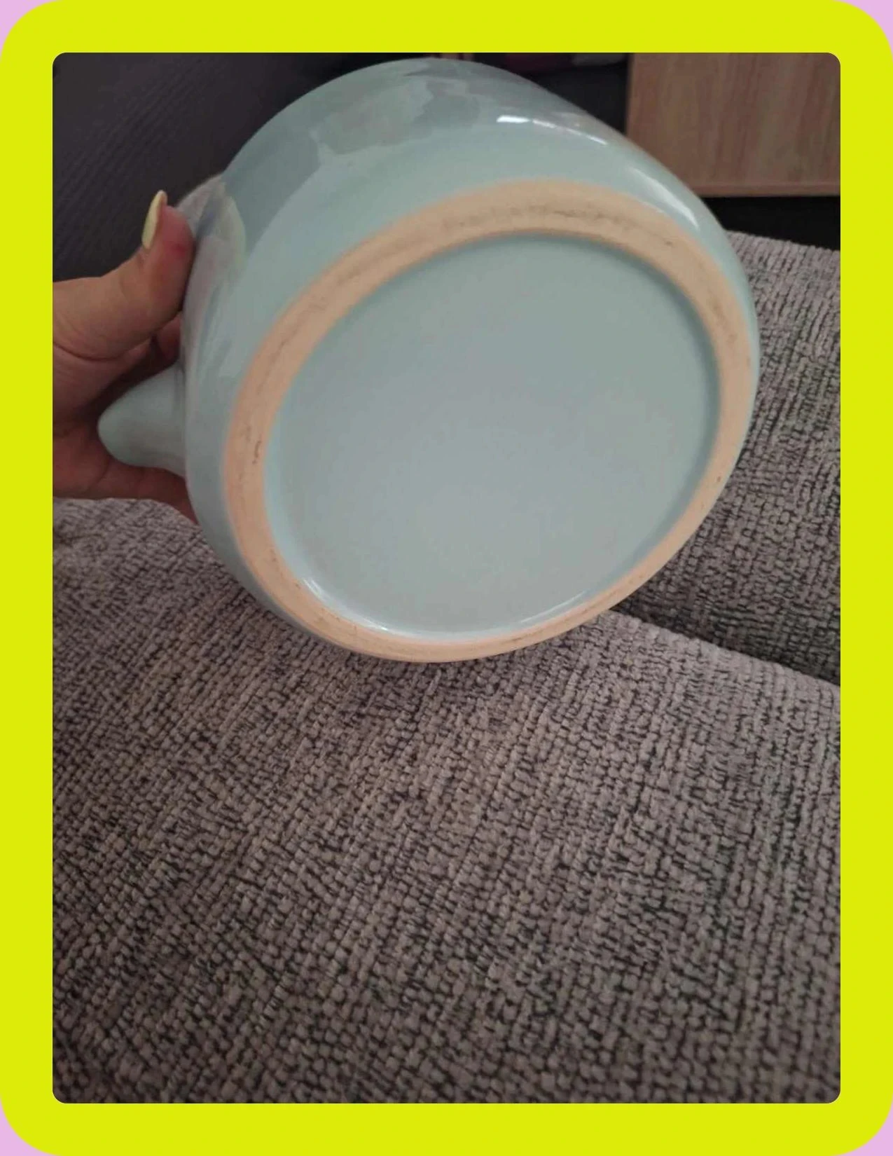 Sky blue ceramic teapot with wooden handle – photo 5